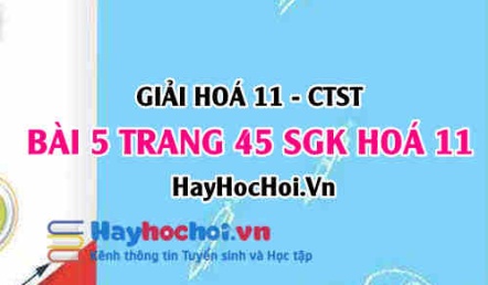 Giải bài 5 trang 45 Hoá 11 SGK Chân trời sáng tạo